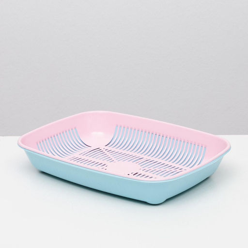 Туалет округлый с сеткой 33.5×25×6 см, розовый/голубой