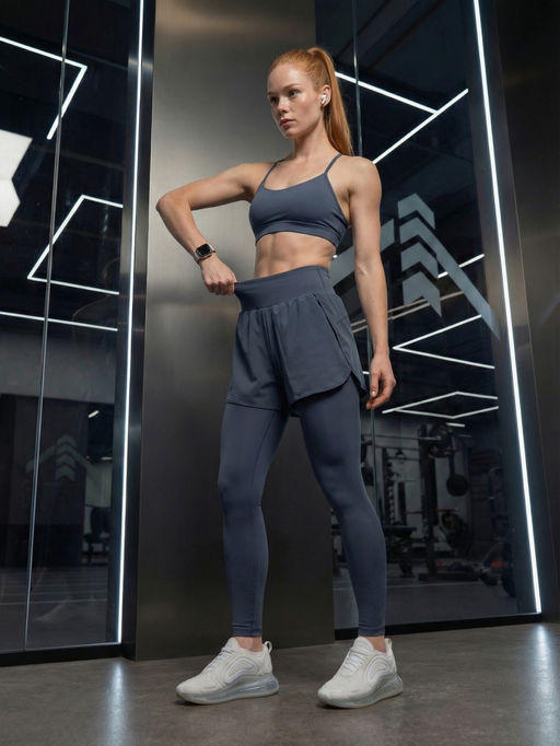 Легинсы RUI GE GE женские с шортами 2 в 1 черные - Mtforce фото 38