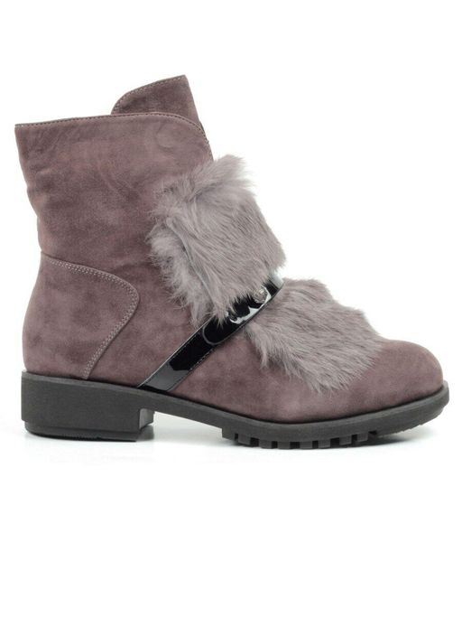 04-907E-7Y7 8J45M Ботинки зимние женские (натуральная замша, натуральный мех) - Фабричный китай фото 9