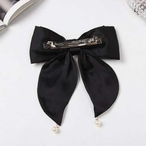 Цена за 2 шт. Заколка - автомат для волос «Джулия», двойной бант, 18×15 см, чёрная