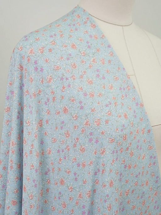 Штапель Весея цв.голубой, ш.1.45м, вискоза-100%, 110гр/м.кв - Купава фото 2