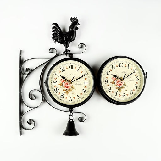 Часы настенные интерьерные «Флюгер», двусторонние, на подвесе, бесшумные, плавный ход, 48×32 см, циферблат d=19 см, 1хАА