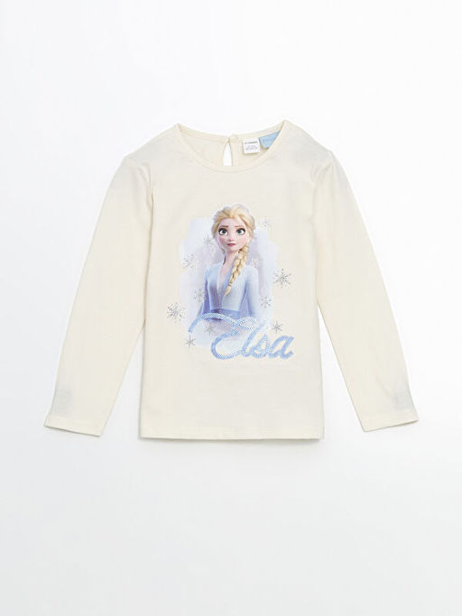 Elsa Bask?l? K?z ?ocuk Bluz ve Tayt 2li