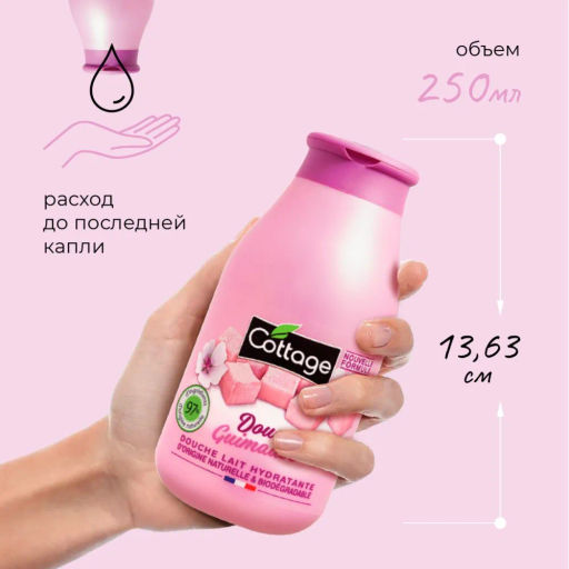 COTTAGE Молочко для душа увлажняющее ЗЕФИР, 250 мл  фото 12