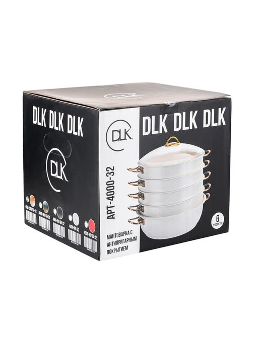 Мантоварка с крышкой стеклянной 28х10 см (5,8 л) с АПП, цвет: оливковый/золотой, арт. 4000-OLV/GD-28 - D.L.K. фото 6