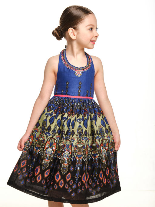Платье Boho для девочки 33-2108 синий - Mini maxi фото 3