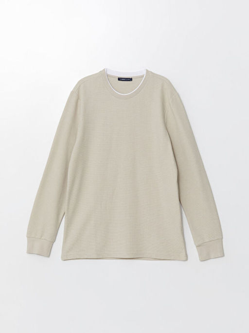Bisiklet Yaka Uzun Kollu Erkek Sweatshirt