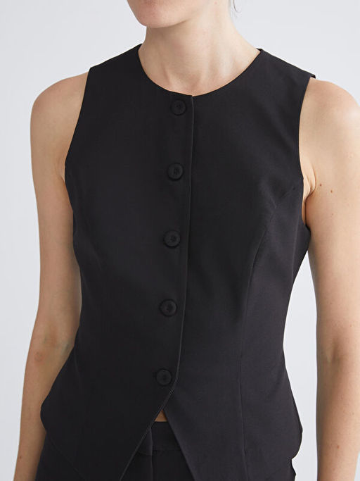 Bisiklet Yaka Kad?n Klasik Yelek