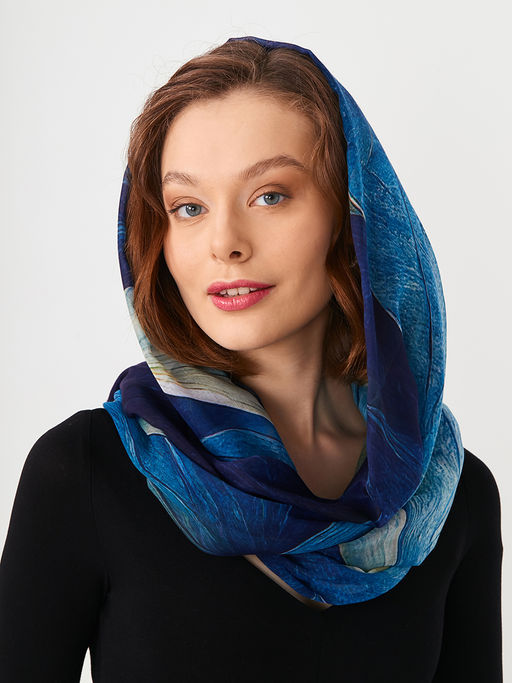 Большой, мягкий, тонкий и очень нежный двусторонний палантин с рисунком в стиле арт-дек - Tantino фото 12