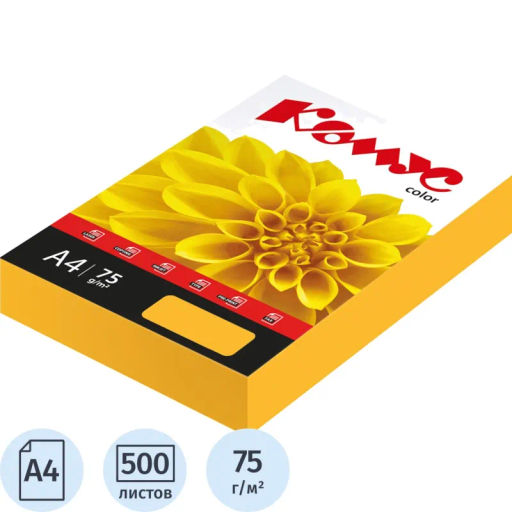 Бумага цветная Комус Color (оранжевый неон) 75+-5гр, А4, 500 л  фото 2