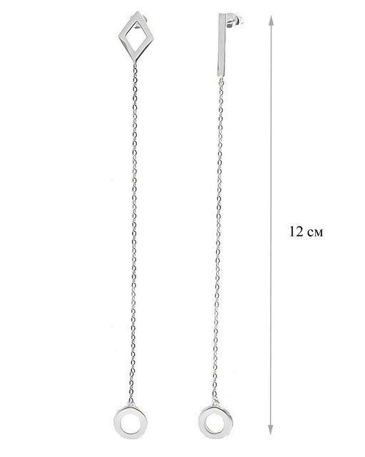 Серьги из серебра без вставки, Ю-27066р (1)