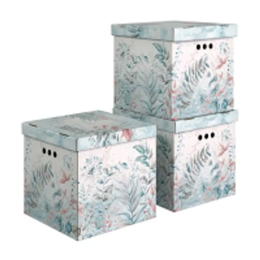 VAL BT-BCTN-LG-3K Короб картонный, квадратный, 31.5*31.5*31.5 см, набор 3 шт., BOTANIC LIGHT, шт