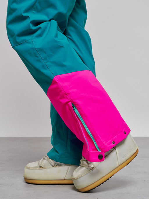 Горнолыжный комбинезон женский зимний бирюзового цвета 2327Br