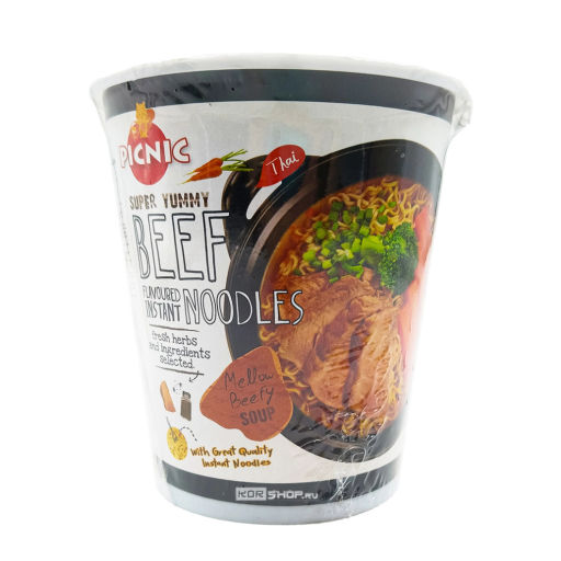Лапша б/п со вкусом говядины Picnic (стакан), Таиланд, 60 г