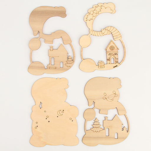 Роспись по дереву Новый год! Ночник снеговик, набор для творчества