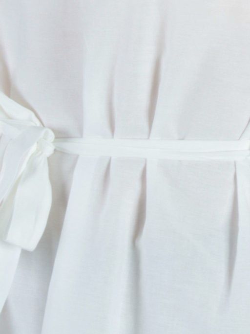 829 WHITE Платье хлопковое с поясом Fashion