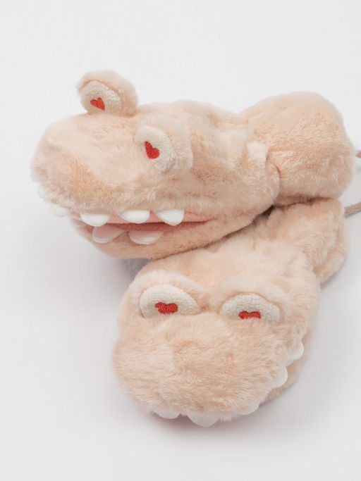 Варежки детские меховые на шнурке Kim Lin  фото 3