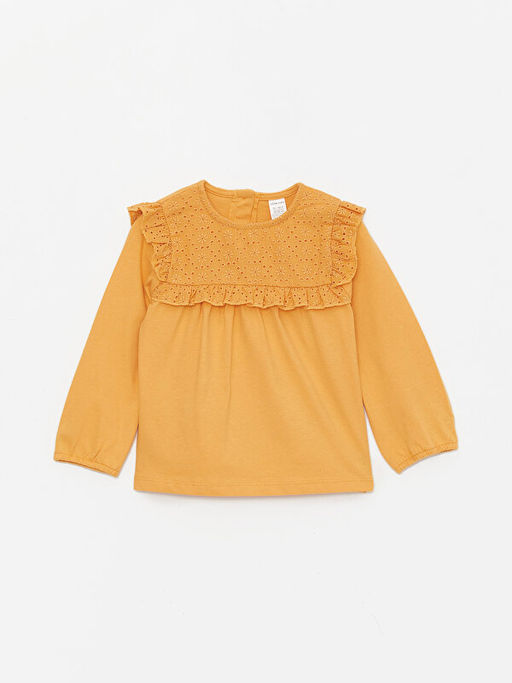 Bisiklet Yaka Bask?l? Pamuklu K?z Bebek Bluz ve Tayt 2li Tak?m - Waikiki фото 2