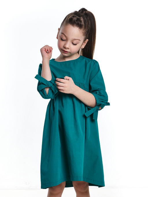 Платье для девочки из хлопка UD 7386 изумрудный - Mini maxi фото 6