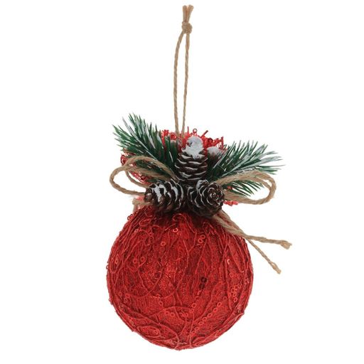 Набор из 3шт Украшение новогоднее "Шар", D 7.5 см, L23,5 W8 H11,5 см