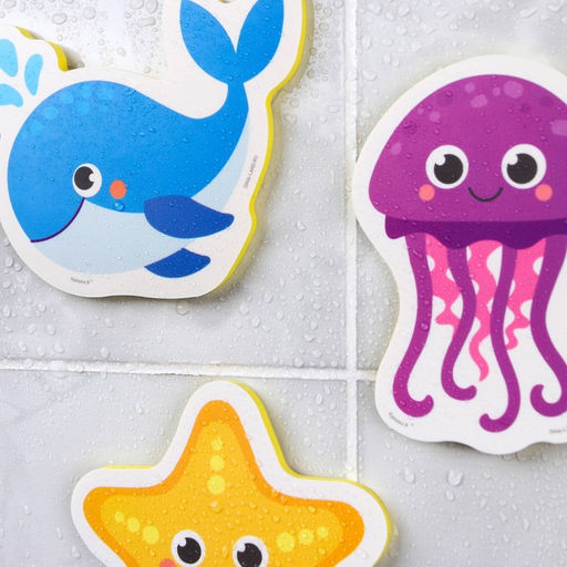 Игрушки - стикеры для ванны «Морские жители», EVA, 3 шт., от 1 года, Крошка Я