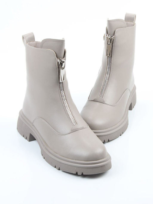 04-PA183-2Z LT. GRAY Ботинки зимние женские (натуральная кожа, 100% шерсть)