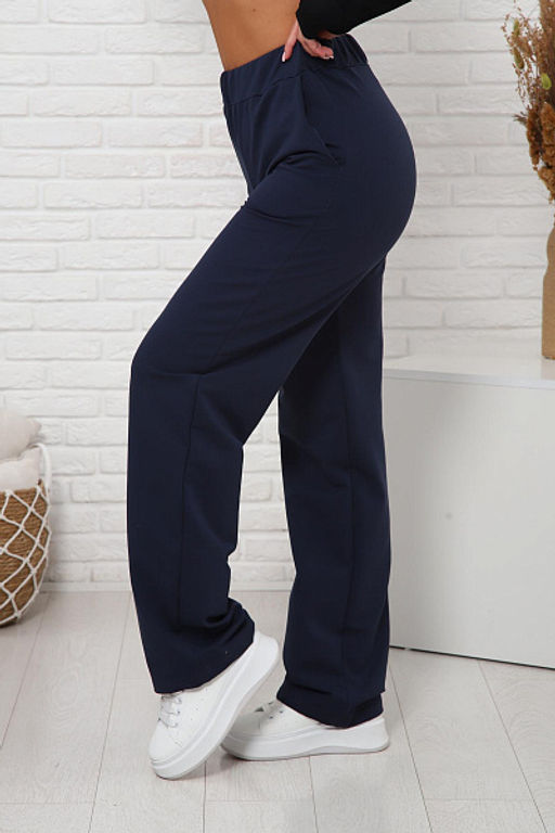 Брюки с карманами футер с лайкрой (01038, темно-синий) - Плиона фото 14