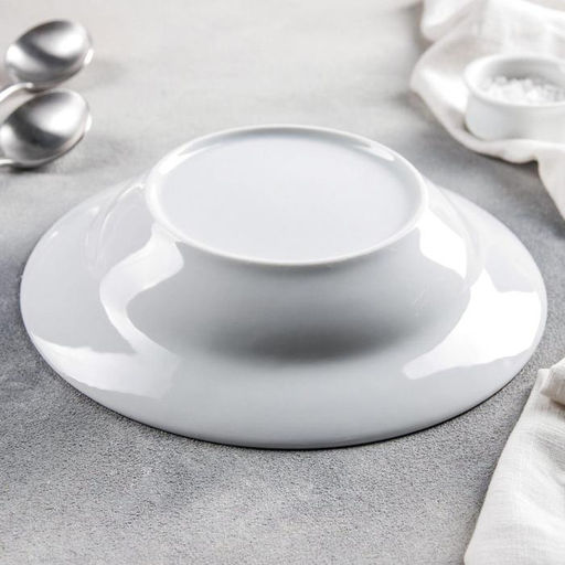 Тарелка глубокая Добрушский завод «Бельё», 500 мл, d=24 см, фарфор, белая