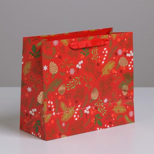 Цена за 2 шт. Пакет подарочный новогодний ламинированный Время волшебства, ML 27 х 23 х 11.5 см - Дарите счастье фото 3