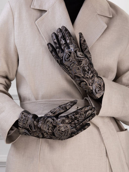 Перчатки женские ш+каш. IS00156 paisley black/bronze - Eleganzza фото 5