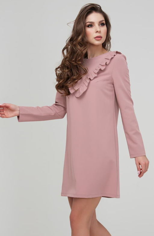 Платье-мини пепельно-розовый - Donna saggia фото 3