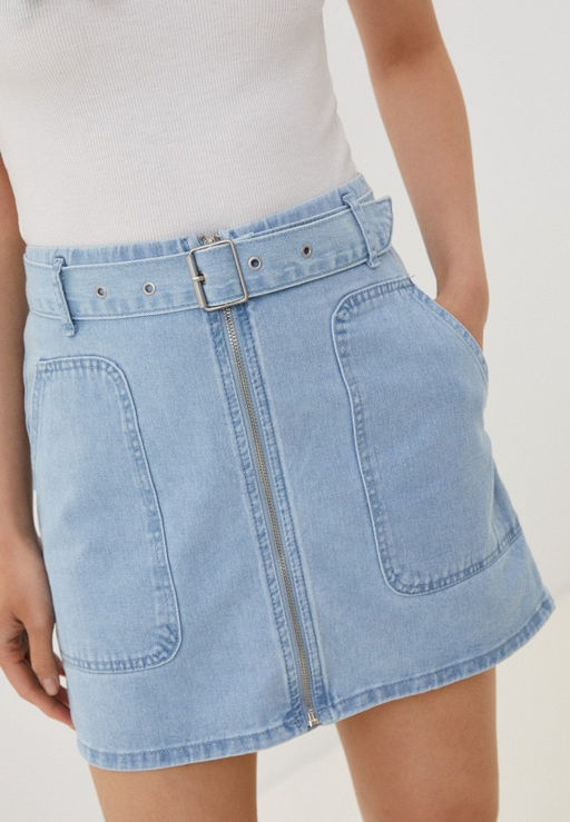 Джинсовая мини-юбка А-силуэта - Incity фото 8