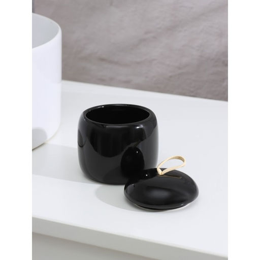 Набор аксессуаров для ванной комнаты SAVANNA Monro, 4 предмета, мыльница, дозатор для мыла 450 мл, стакан, баночка, чёрный  фото 11