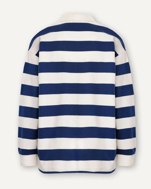 Блузка-поло в широкую горизонтальную бело-зеленую полоску - Incity фото 15