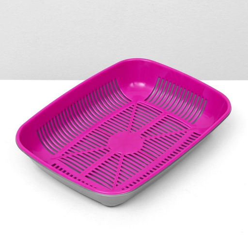 Туалет округлый с сеткой 33,5 х 25 х 6 см, маджента/серый - Simaland фото 3