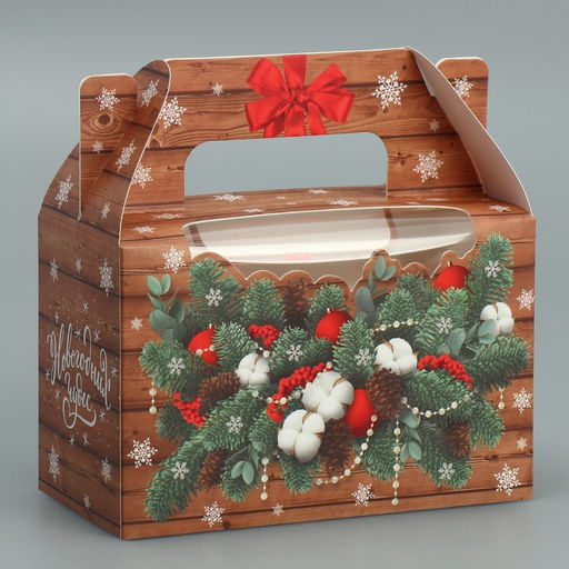 Цена за 5 шт. Коробочка для кексов «Новогодних чудес», 16×10×8 см