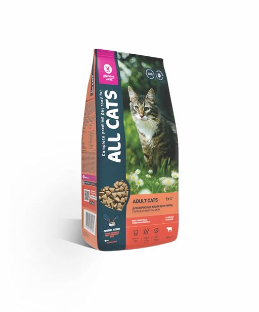 ALL CATS д\кош. сухой корм с говядиной и овощами 2,4 кг. 42 AL918