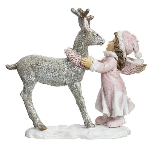 Фигурка декоративная "Девочка с оленем", L15 W5,5 H14,5 см