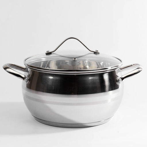 519 Набор кастрюль ZG (3пр полусф.2,1/3,1/4,1л мет.ручк.стекл.кр) ZIGEN (х4) - Mayer&boch фото 2