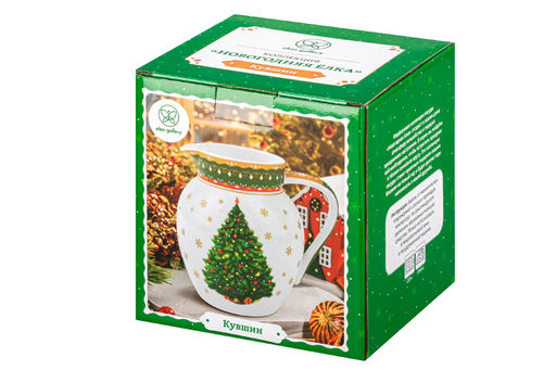 Кувшин 1,2 л 16*13*15,5 см Новогодняя елка зеленый узор, NEW BONE CHINA - Elan gallery фото 14