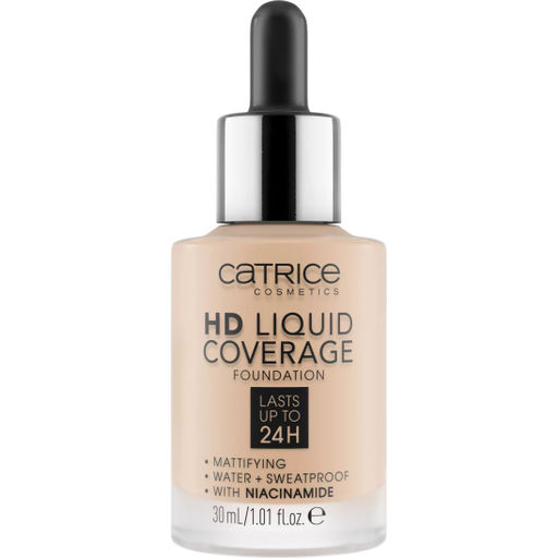 CATRICE Тональная основа HD Liquid Coverage Foundation, 010 Light Beige светло-бежевый 30 мл  фото 3