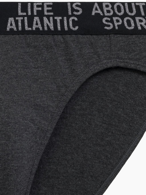 ATLANTIC 3MP-209 Трусы спорт Melange - набор 3 шт. темно-серый меланж + медно-багряный меланж + коричневый меланж