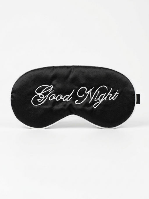 Nail Art Маска для сна женская на глаза / Good Night, шелковая, черная