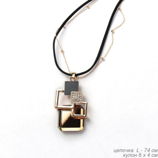 Подвеска-кулон на цепочке Квадраты / YD10178/1 /уп 12/со шнурком - Галеонтрейд фото 2