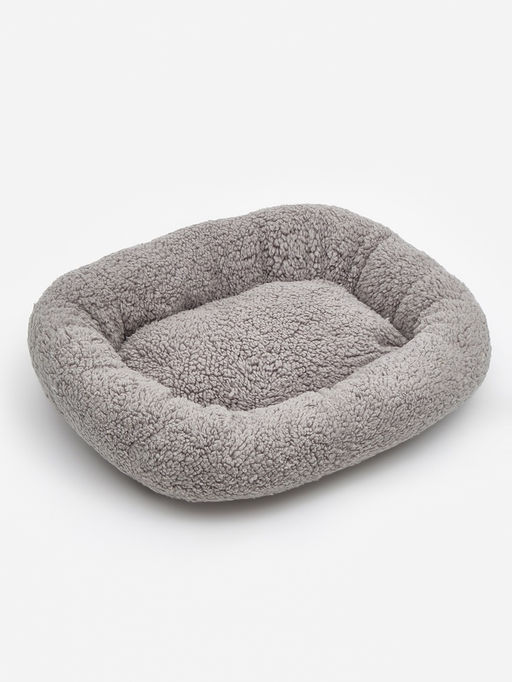 Лежанка для собак и кошек Уют, мягкий мех, 45 х 35 х 11 см, серая - Пижон фото 7
