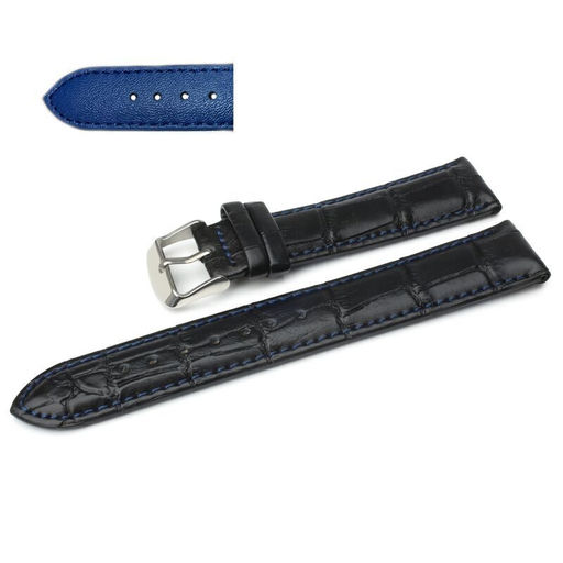 Ремешок натуральная кожа C6-22black-blue