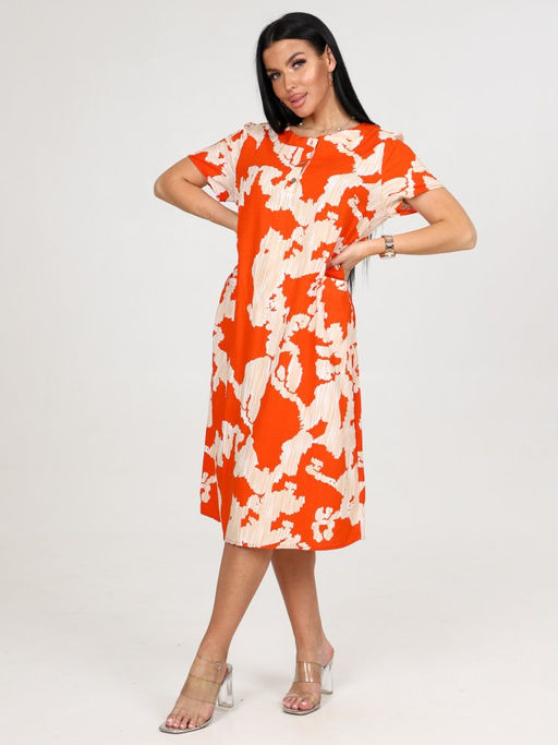 756 ЖЕНСКОЕ ПЛАТЬЕ (Оранжевый) - А-дина фото 4