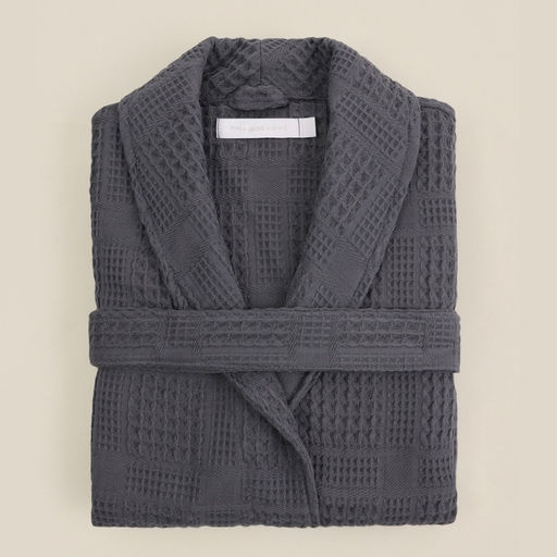 Халат вафельный мужской SL HOME: Chess «Гри Сандре», размер S, хлопок 100%, тёмно-серый