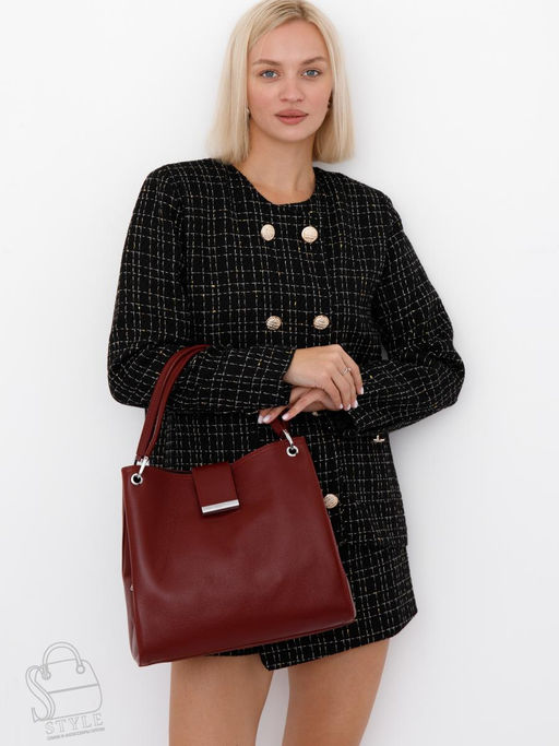 Сумка женская кожаная 98357SP wine red Velina Fabbaino-Safenta