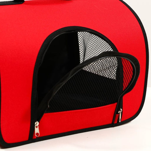 Сумка - переноска для животных, 2 входа, 40 х 25 х 28 см, красная - Пижон фото 5